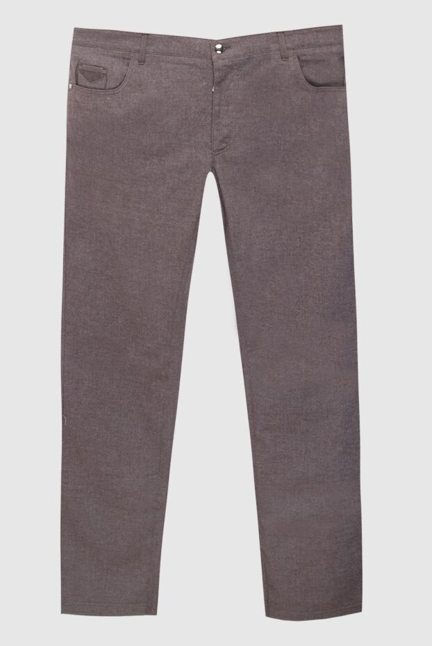 Zilli men's cocoa-colored jeans with texture and laconic design 167172 - photo 1
