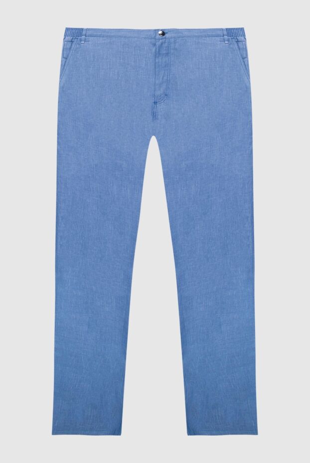 Zilli straight men's trousers made of blue linen
167194 - photo 1