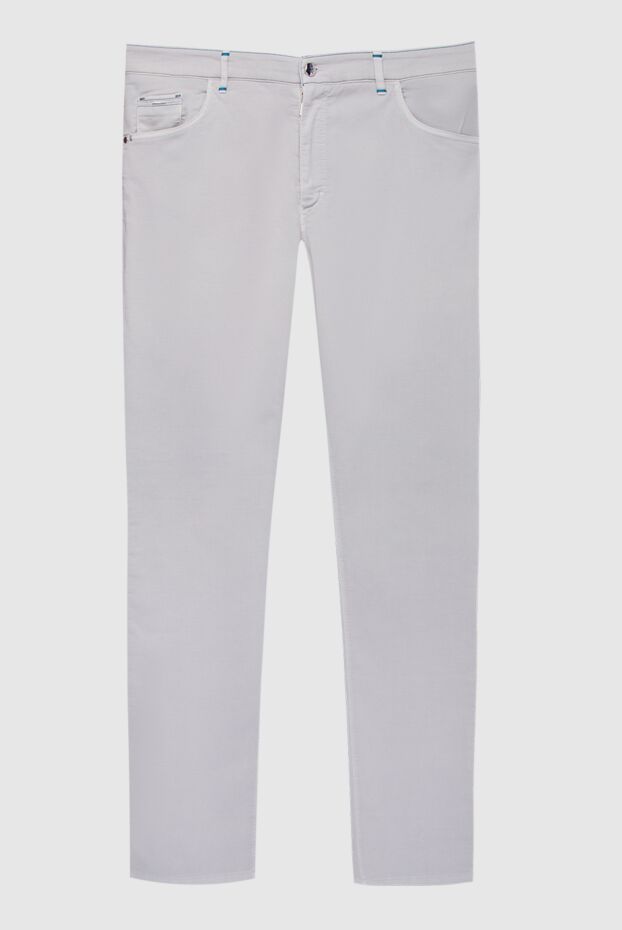 Zilli white cotton trousers for men with contrasting details 167197 - photo 1