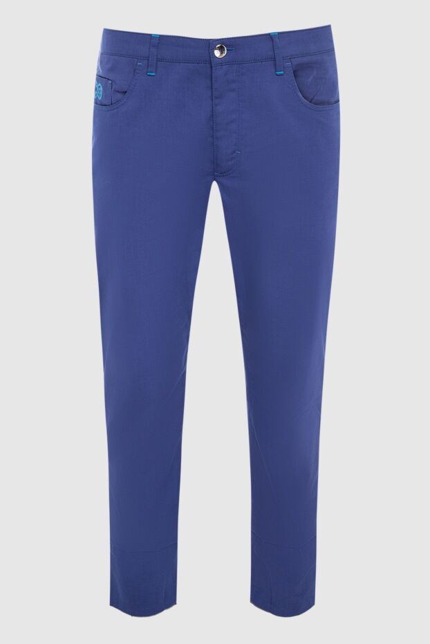 Zilli blue cotton and cashmere men's trousers with signature details
167199 - photo 1