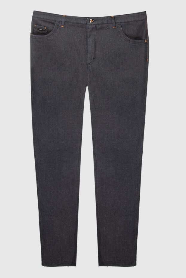 Zilli men's jeans with leather patch and contrast stitching 167204 - photo 1