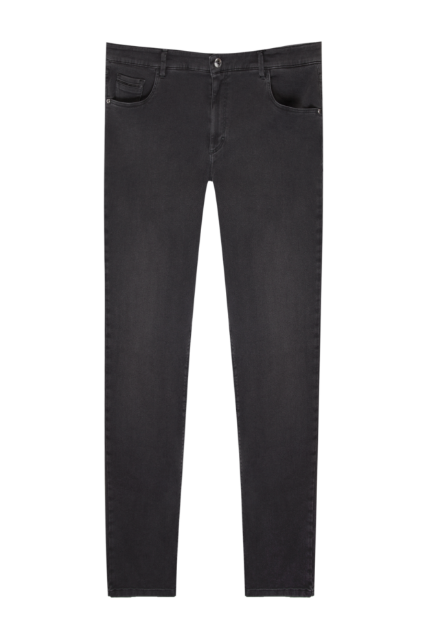 Zilli men's cotton jeans, gray and black, with decorative embroidery
167248 - photo 1