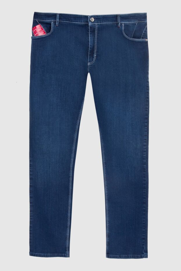 Zilli men's blue cotton jeans with contrast trim and red insert
167253 - photo 1