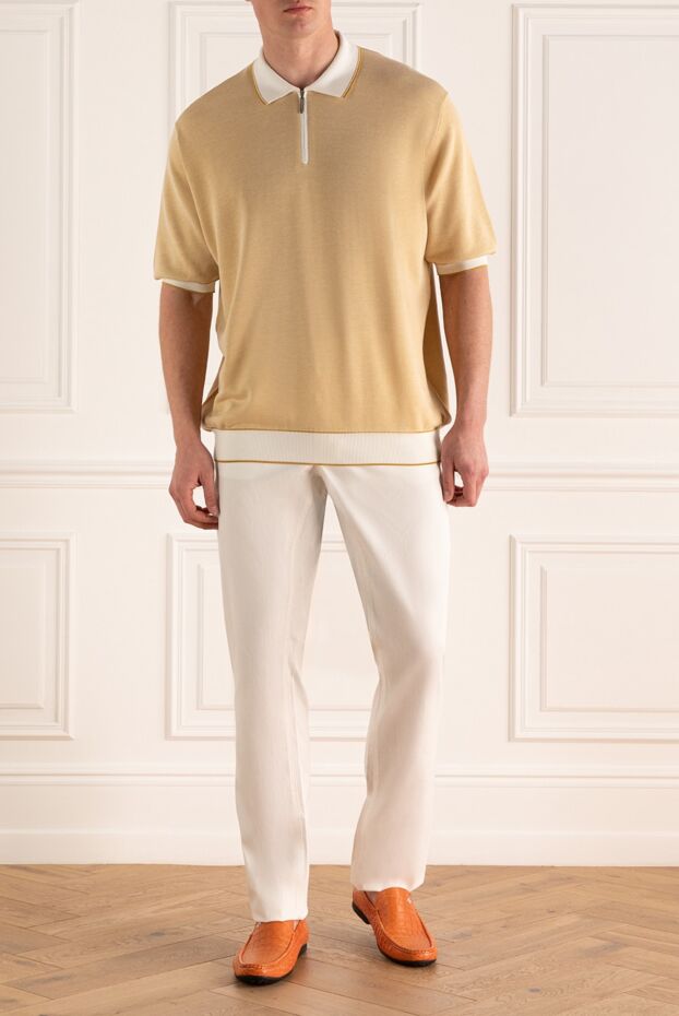 Zilli men's cotton trousers white with pockets on rivets 167282 - photo 2