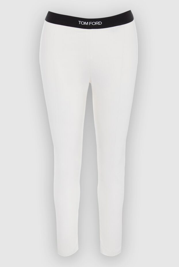 White stretch cotton leggings with logo
- photo 1