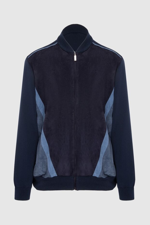 Zilli men’s blue cardigan with contrast inserts 167392 - photo 1