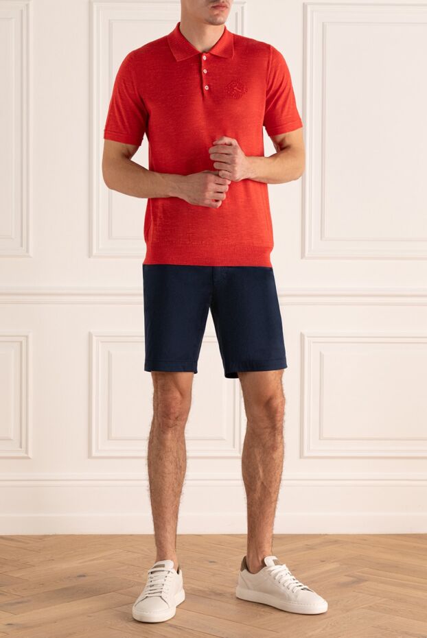 Zilli red men's cashmere, silk and cotton polo shirt 167396 - photo 2