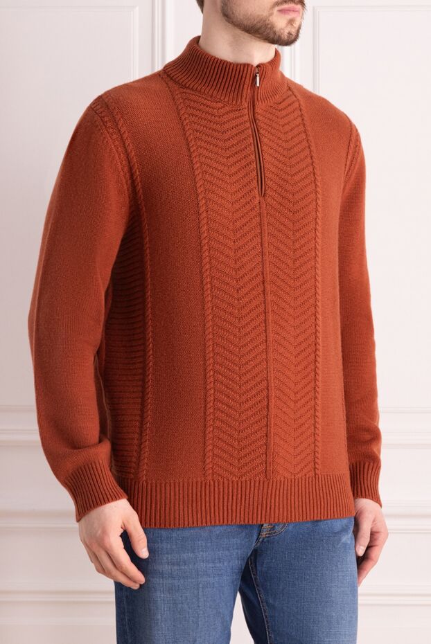 Zilli troyer in cashmere and silk in brown with a voluminous pattern on the chest 167397 - photo 3