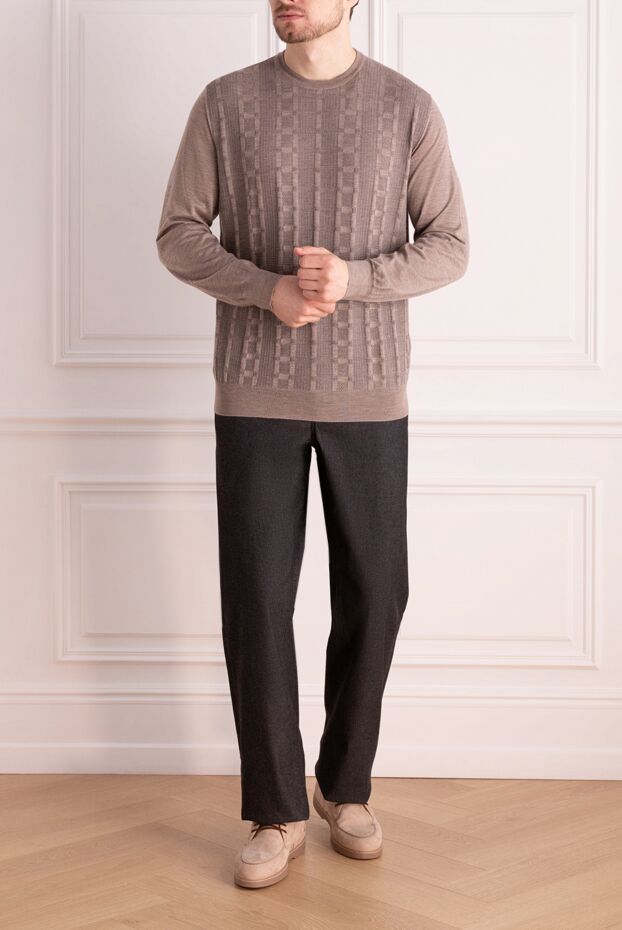 Zilli brown silk and cotton jumper for men 167468 - photo 2