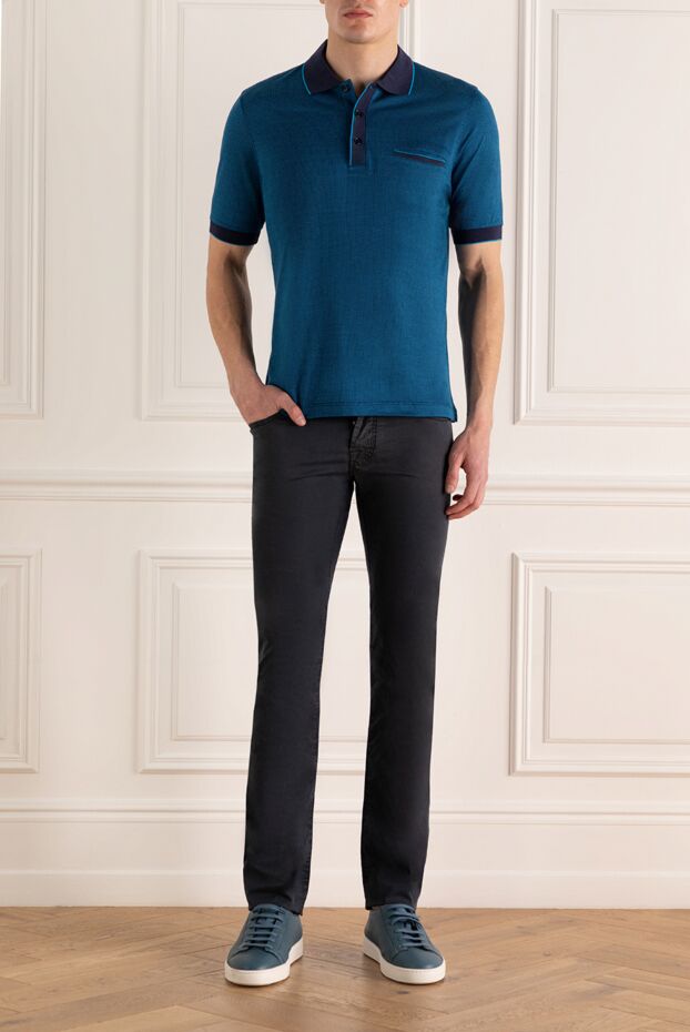 Zilli polo from cotton blue for men 167476 - photo 2