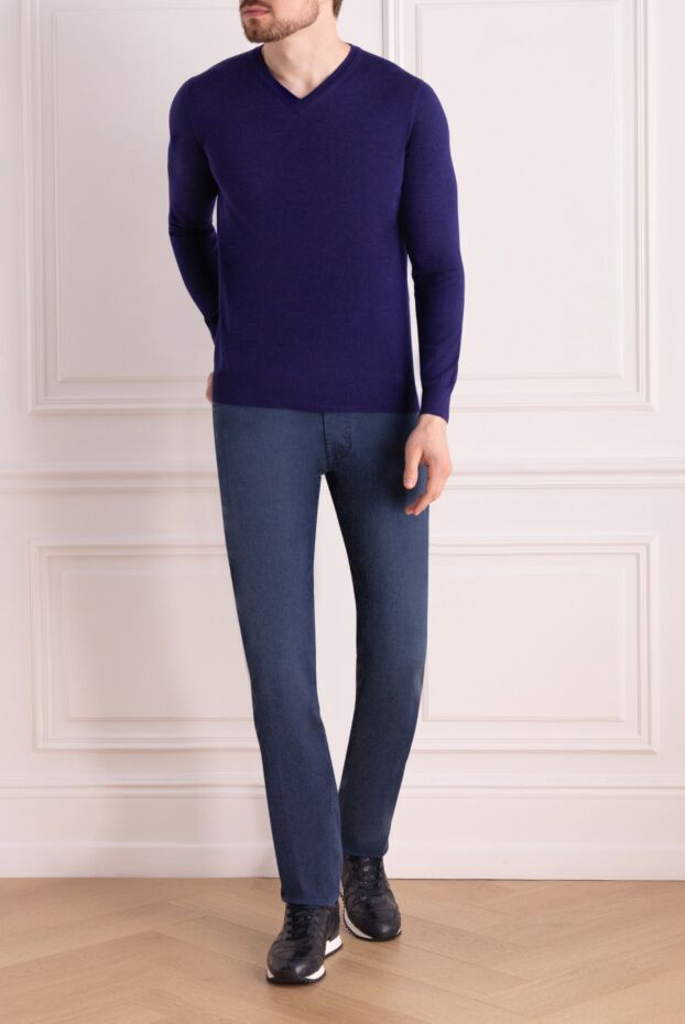 Zilli a thin cashmere-silk jumper with a laconic silhouette in an eggplant tone
 167489 - photo 2