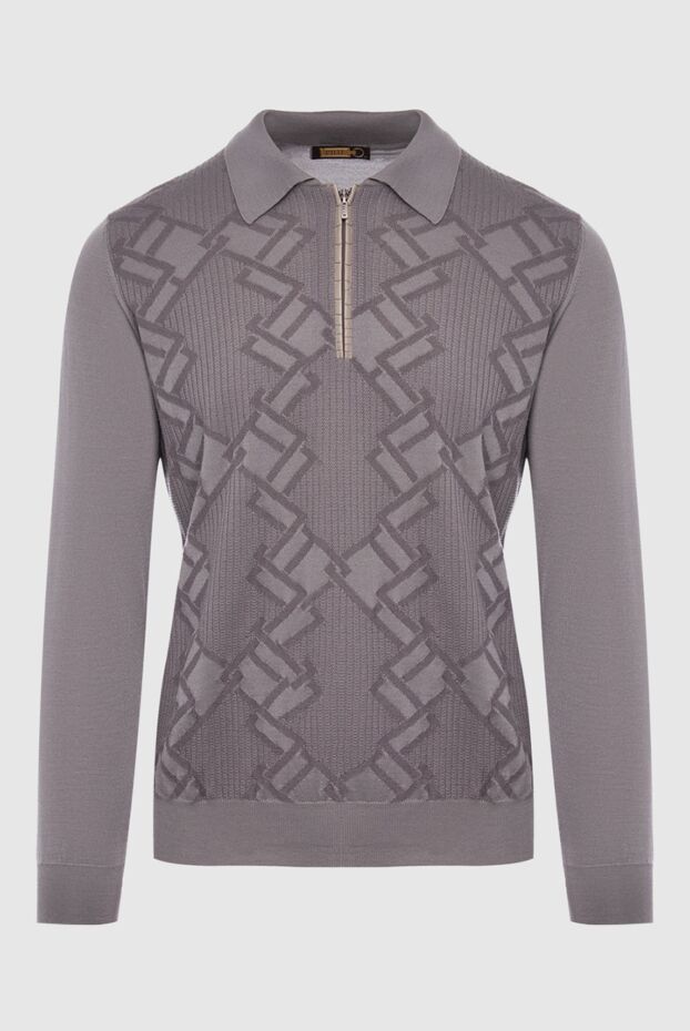 Zilli men's long sleeve beige polo shirt with textured pattern 167503 - photo 1