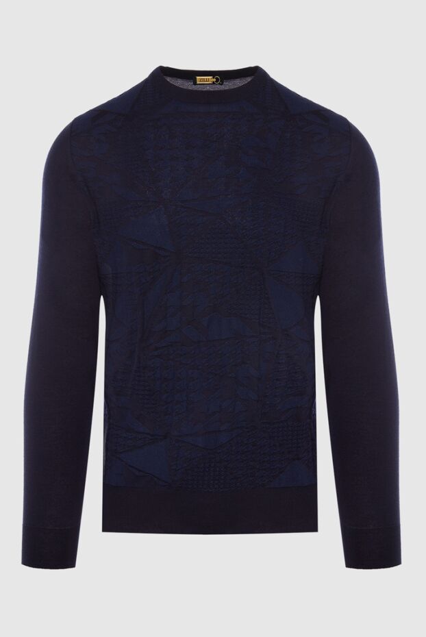 Zilli blue jumper with textured geometric pattern for men 167518 - photo 1