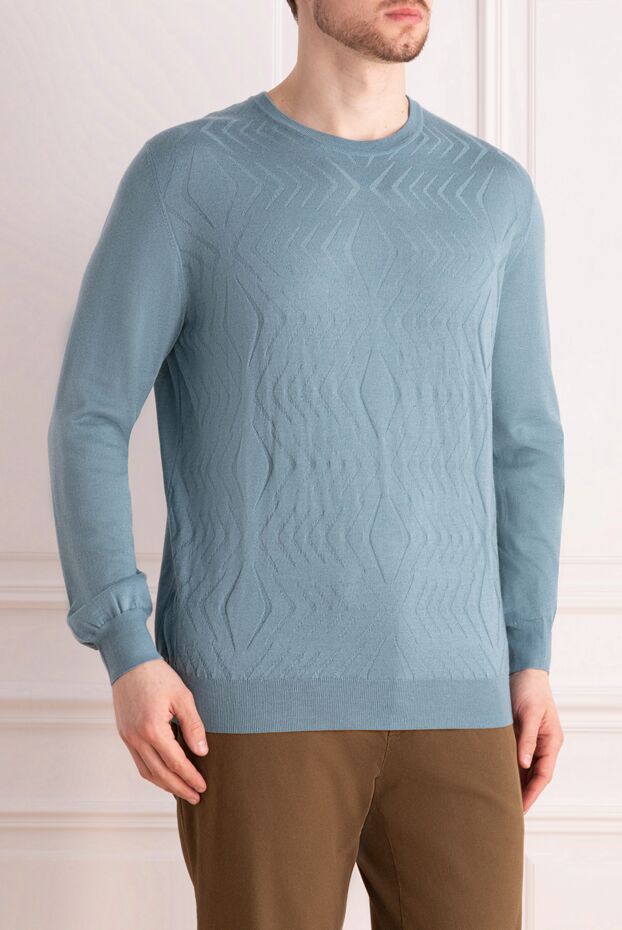 Zilli smooth jumper with a raised diamond knit in silk and cashmere
 167524 - photo 3