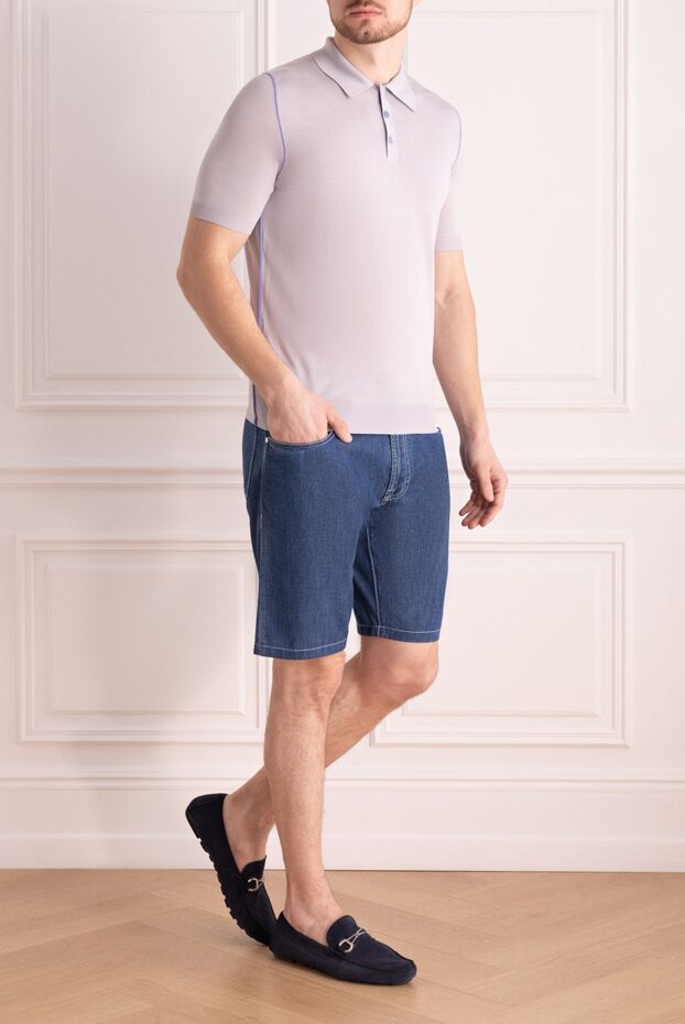 Zilli polo from silk, viscose and crocodile leather purple men's 167661 - photo 2