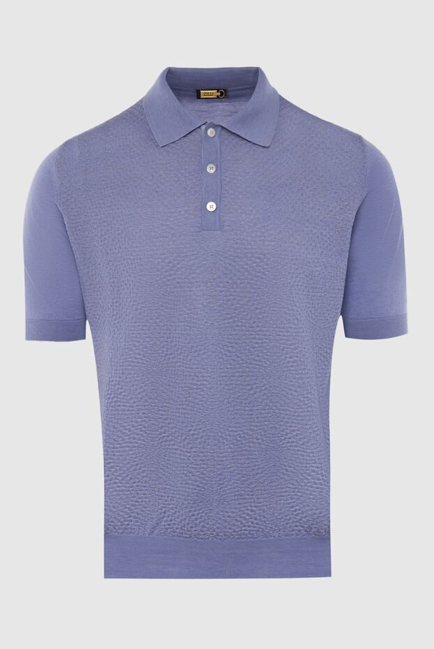 Zilli polo from cotton, silk and crocodile leather purple men's 167669 - photo 1