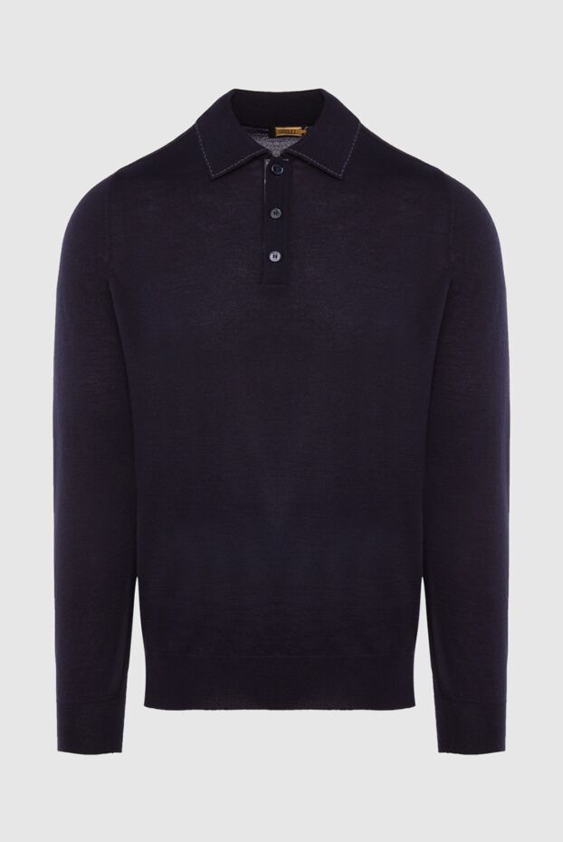 Zilli navy blue long sleeve polo shirt in silk and cashmere with alligator trim
167698 - photo 1