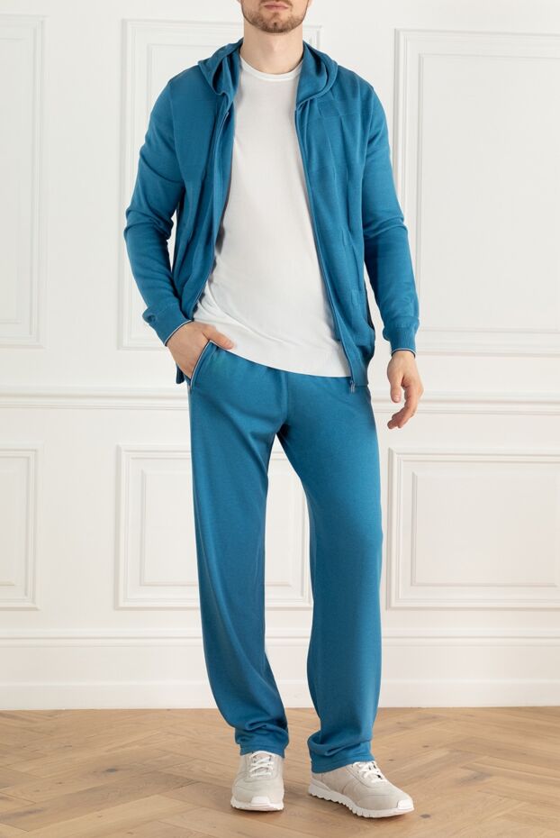 Zilli men's sports suit made of cotton and silk blue 167709 - photo 2