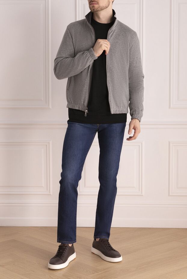 Loro Piana куртка двусторонняя из гладкого нейлона и трикотажа серого цвета
 167736 - фото 3