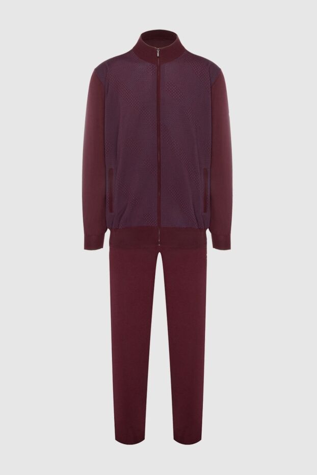 Zilli men’s burgundy tracksuit with textured pattern on hoodie 167811 - photo 1