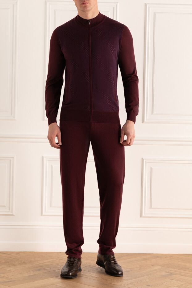Zilli men’s burgundy tracksuit with textured pattern on hoodie 167811 - photo 2
