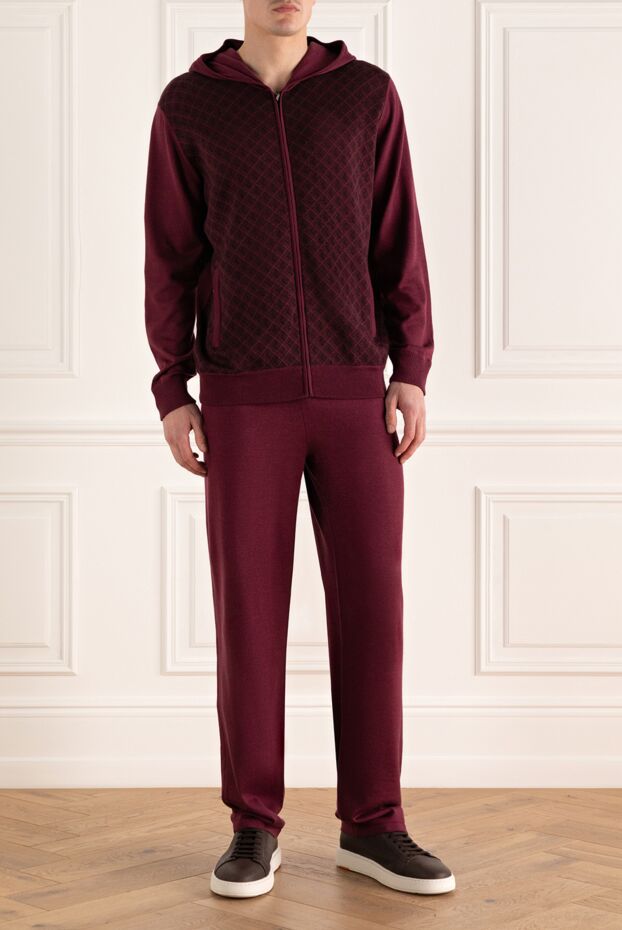 Zilli men's sports suit made of cashmere, wool and silk in burgundy. 167812 - photo 2