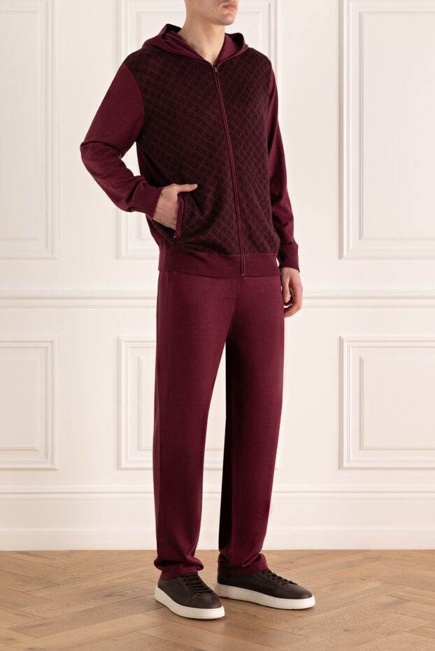 Zilli men's sports suit made of cashmere, wool and silk in burgundy. 167812 - photo 3
