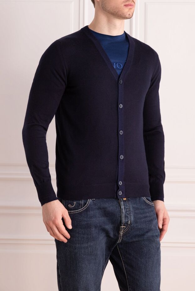 Zilli men's thin cardigan with buttons made of cashmere and silk
 167819 - photo 3