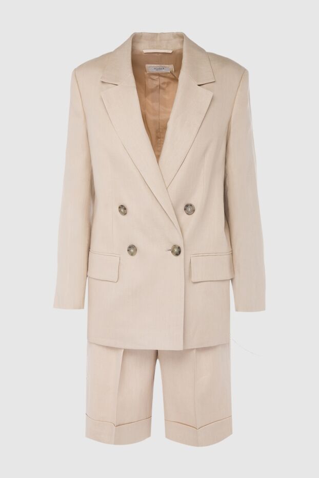 Peserico beige cotton and viscose suit with shorts for women 167890 - photo 1