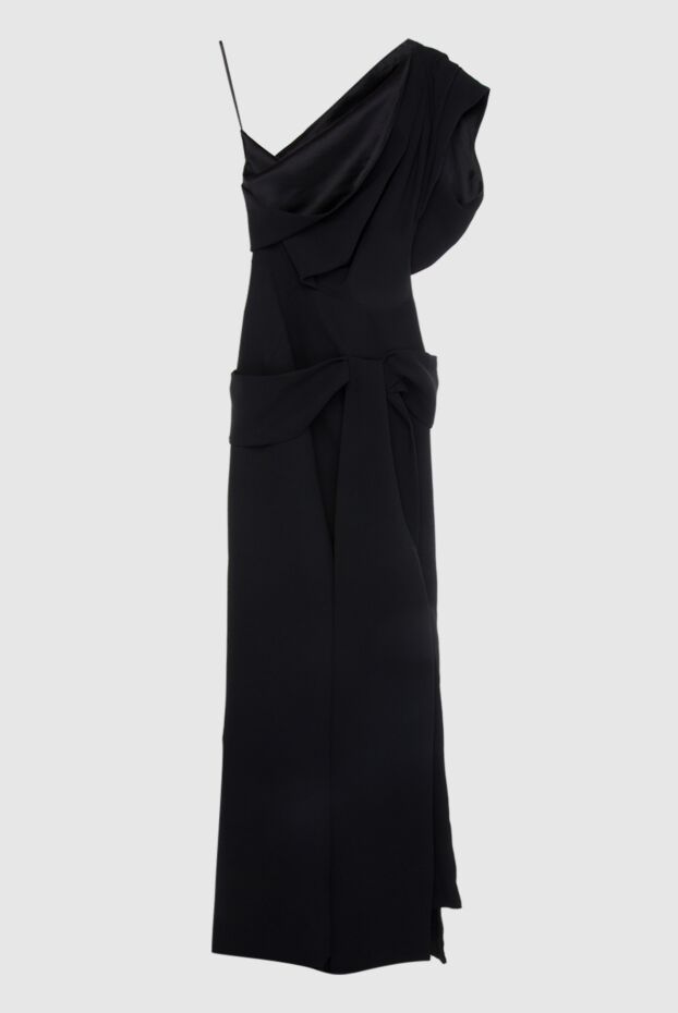 Maticevski maxi dress made of dense crepe with draping and high slit on the skirt black 167966 - photo 1