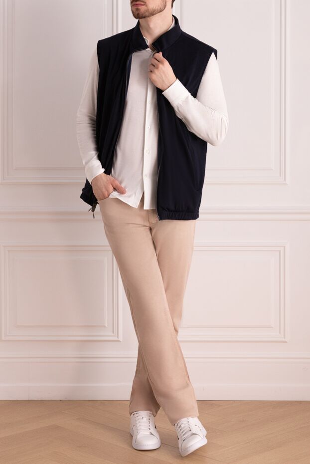Loro Piana көгілдір қайтымды жел микроталшық/жүннен жасалған жейде ерлерге арналған тілек 167987 - фото 3
