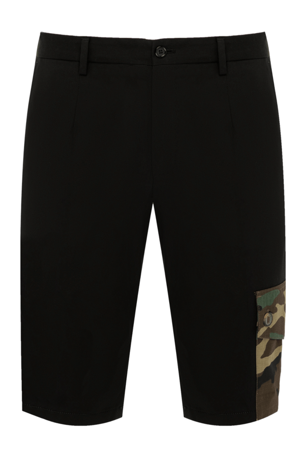 Dolce & Gabbana мужские черные хлопковые шорты с камуфляжными накладными карманами 168072 - фото 1