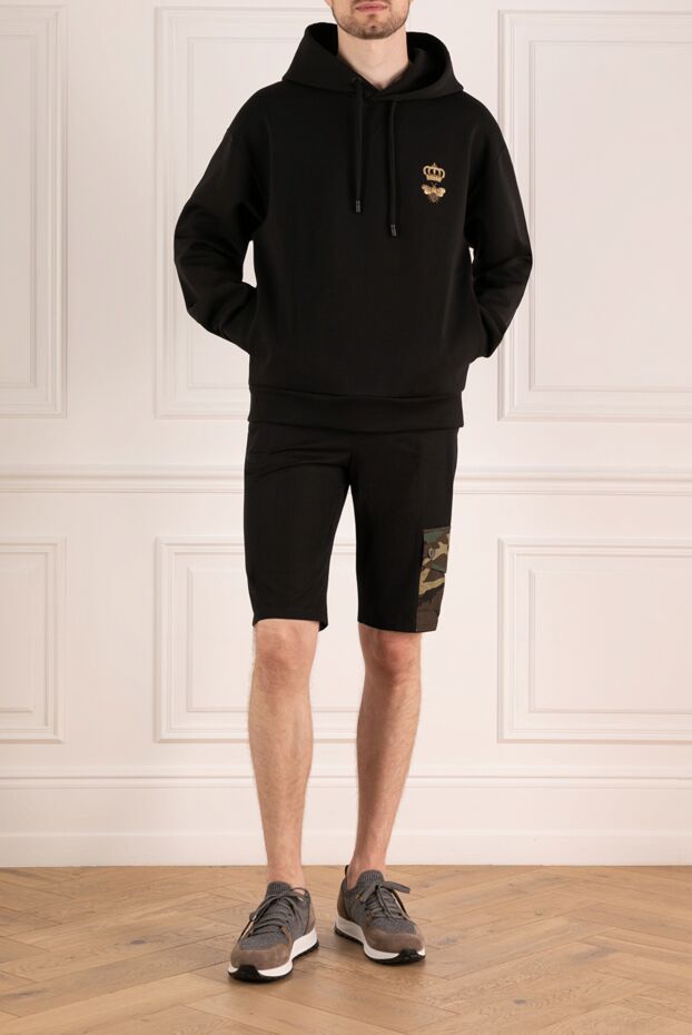 Dolce & Gabbana мужские черные хлопковые шорты с камуфляжными накладными карманами 168072 - фото 2