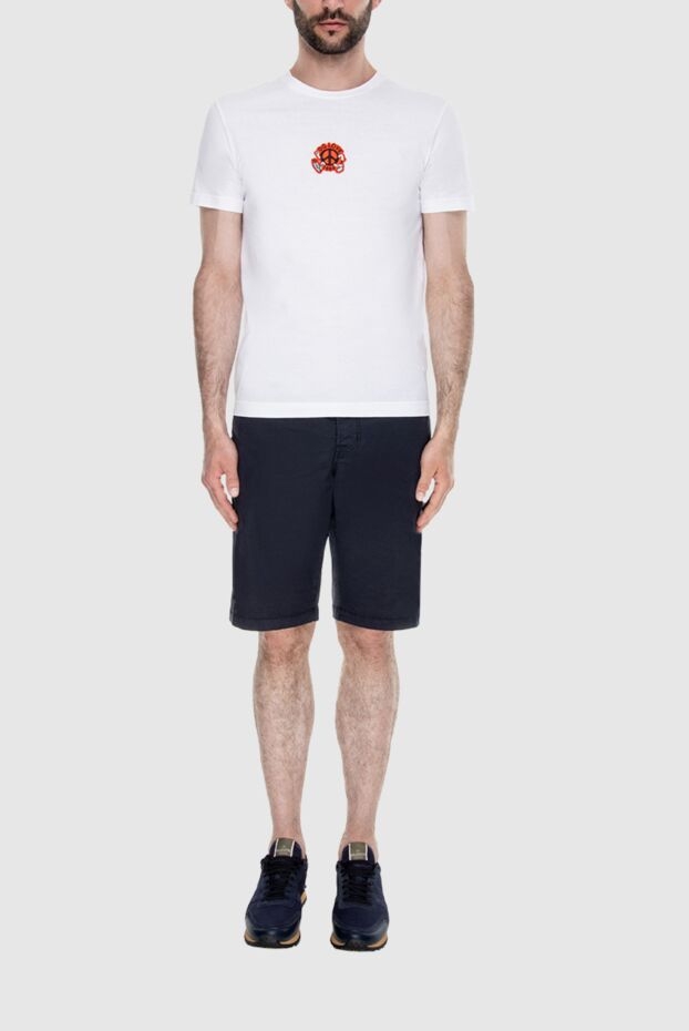 Dolce & Gabbana лаконичная белая хлопковая футболка с эмблемой peace и короной 168075 - фото 2