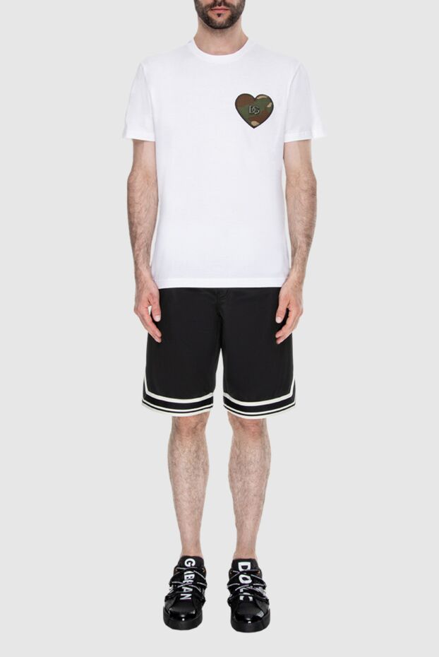 Dolce & Gabbana белая футболка с камуфляжным сердцем и фирменным знаком dg 168076 - фото 3