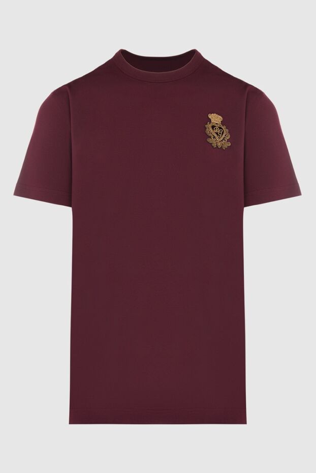 Dolce & Gabbana wine cotton t-shirt with royal chevron 168079 - photo 1