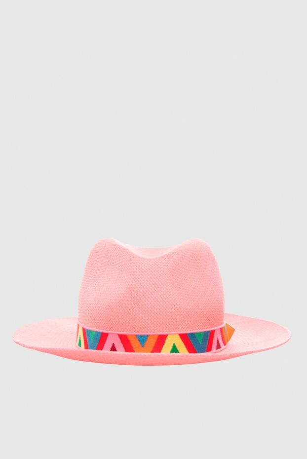 Valentino women's cotton pink hat with multicolored ribbon 168160 - photo 1
