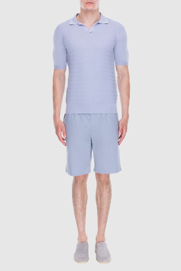 Cesare di Napoli summer men's shorts with a drawstring waistband in blue
 168208 - photo 2