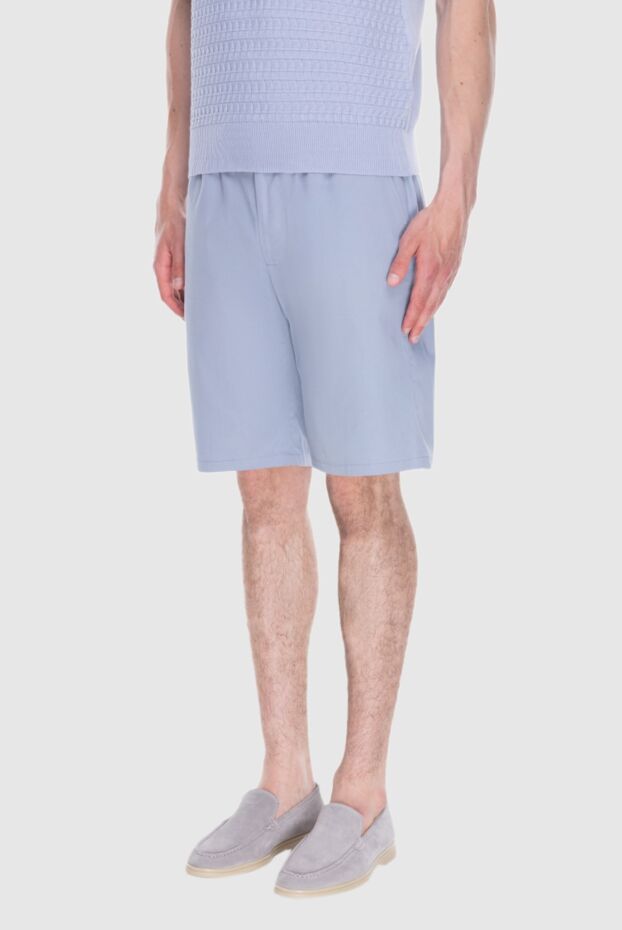 Cesare di Napoli summer men's shorts with a drawstring waistband in blue
 168208 - photo 3