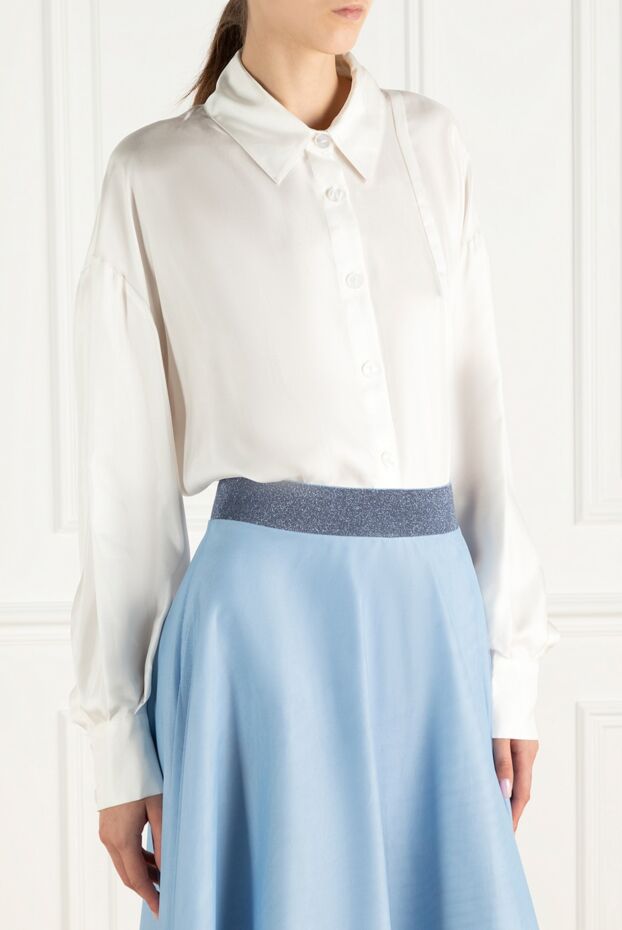 Max&Moi women's silk shirt-blouse white 168236 - photo 3