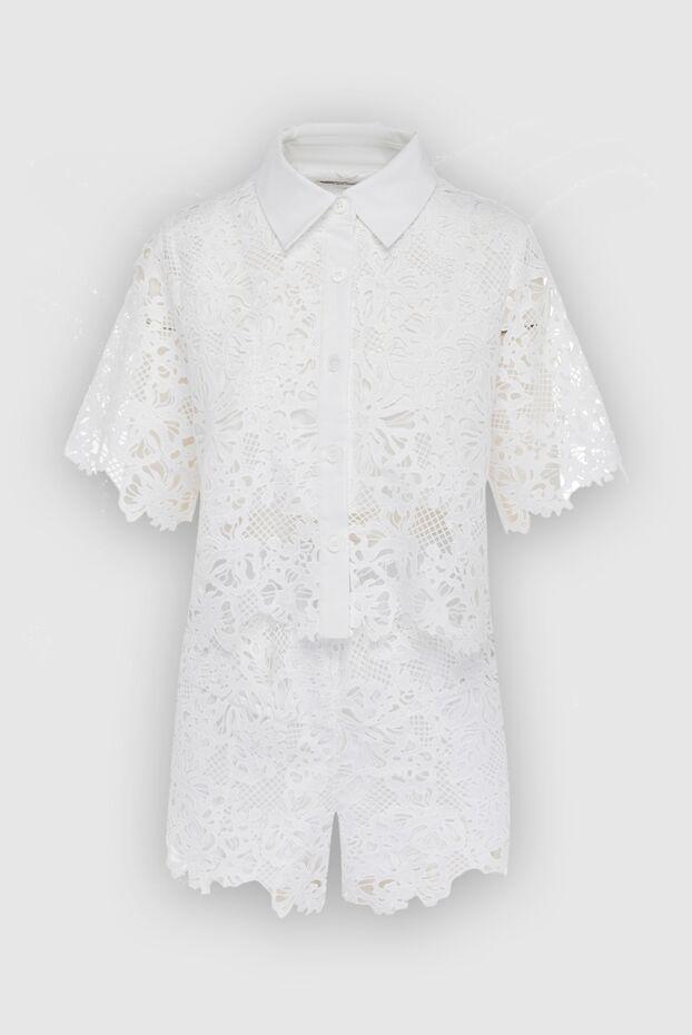 White polyester suit with shorts for women - photo 1