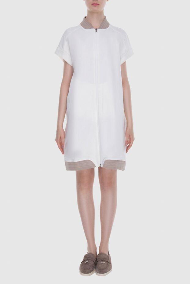 Panicale white zip-up dress with contrast inserts women's 168297 - photo 2