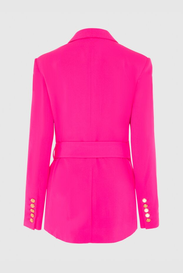 Balmain алынбалы тоқыма белдігі бар әйелдерге арналған қос кеуделі неон фуксия күртеше 195608 - фото 2