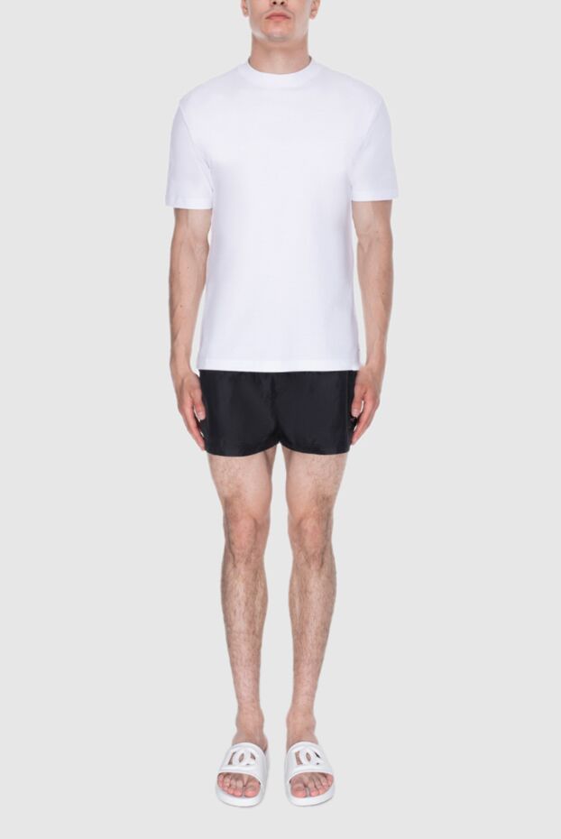 Men's swimming shorts black with a laconic design
 - photo 2
