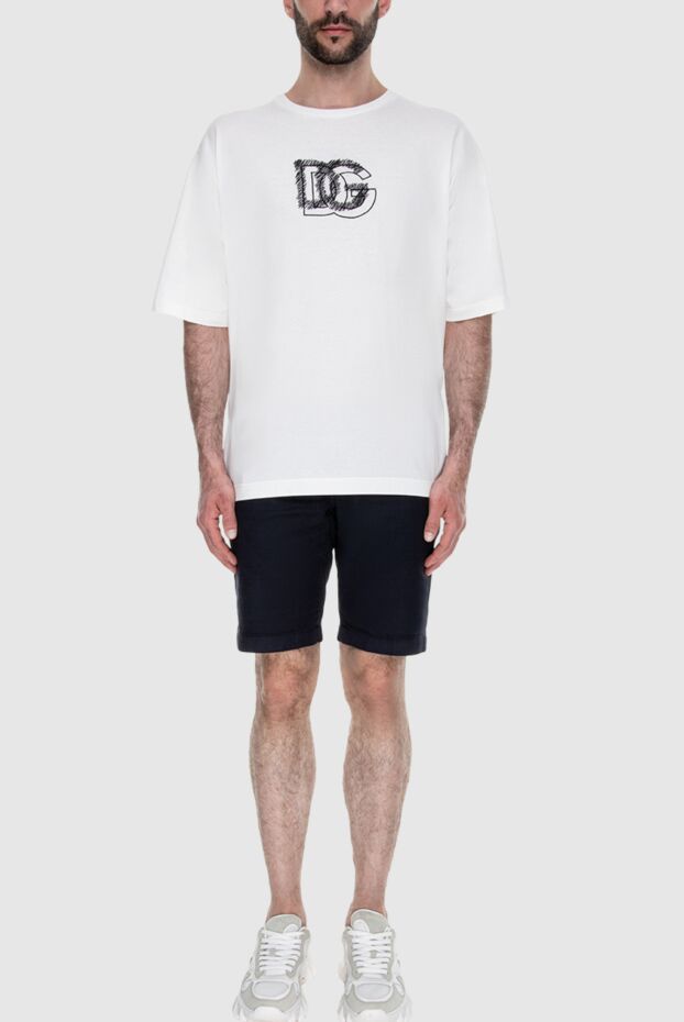 Dolce & Gabbana men's minimalist white t-shirt with expressive logo 168481 - photo 3