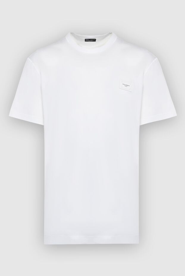 Dolce & Gabbana white men's t-shirt with minimalist logo patch 168482 - photo 1