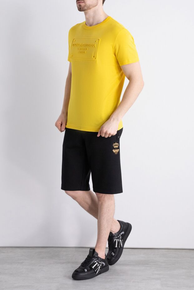 Dolce & Gabbana bright yellow cotton t-shirt with a 3d milano logo 168487 - photo 3