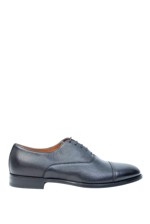 Doucal`s туфли оксфорды cap-toe синие фактурно кожаные мужские 168499 - фото 1