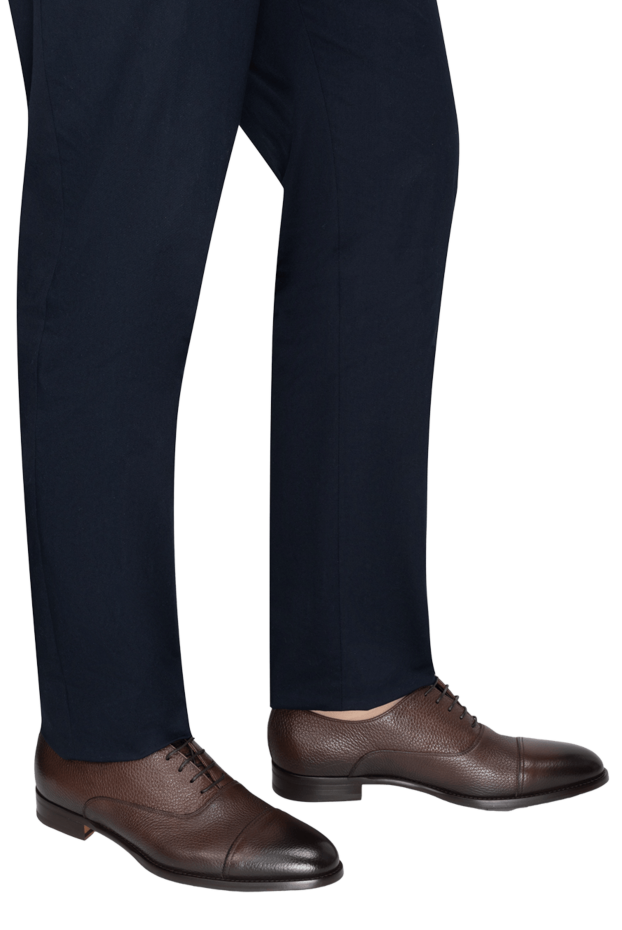 Doucal`s туфли оксфорды cap-toe коричневые фактурно кожаные мужские 168510 - фото 2