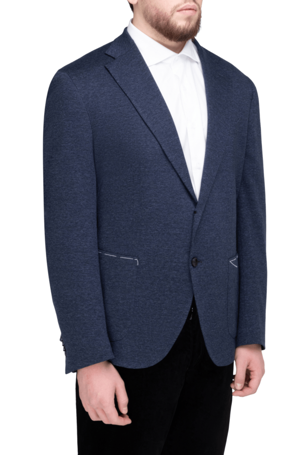 Sartoria Latorre blue knit jacket with contrast basting and patch pockets 168514 - photo 3